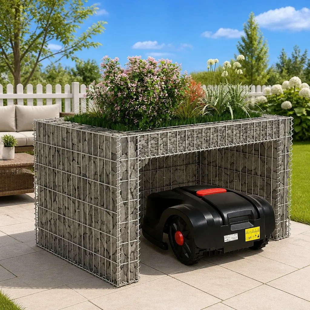 Lawn Mower Garage Raised Bed Steel Wire Storage Box 110x80x60cm Silver