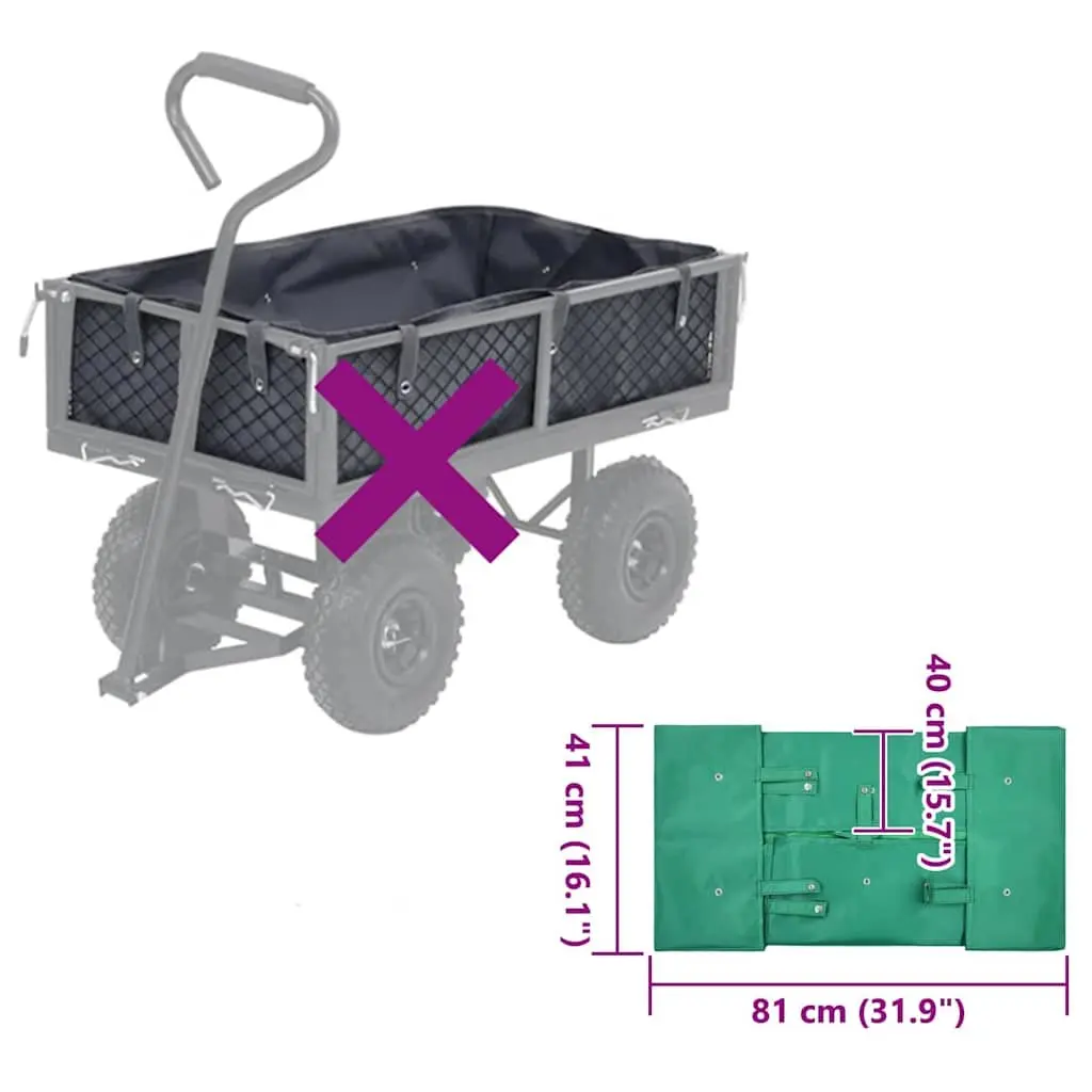 Garden Cart Liner Heavy Duty Green Fabric Utility Wagon Accessory