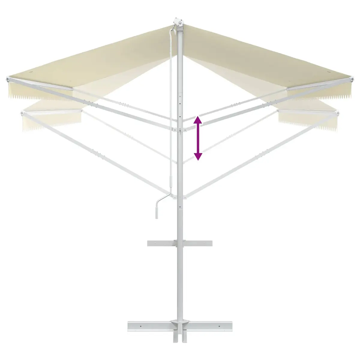 Free Standing Awning 500x300 cm Garden Patio Outdoor Sunshade Canopy Cream
