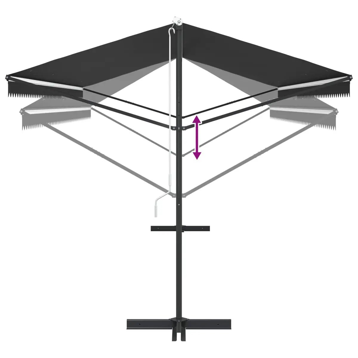 Free Standing Awning 600x300 cm Anthracite Garden Patio Sunshade Outdoor