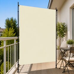 Outdoor Roller Blind 150x270cm Cream Patio Balcony Shade Hand Crank Privacy