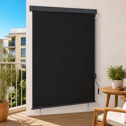 Outdoor Roller Blind 140x250cm Anthracite Patio Garden Balcony Shade Hand Crank