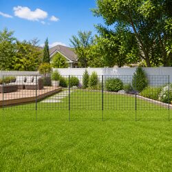 Garden Fence Panel Set 77.5x64 cm Green Outdoor Barrier Enclosure Protection