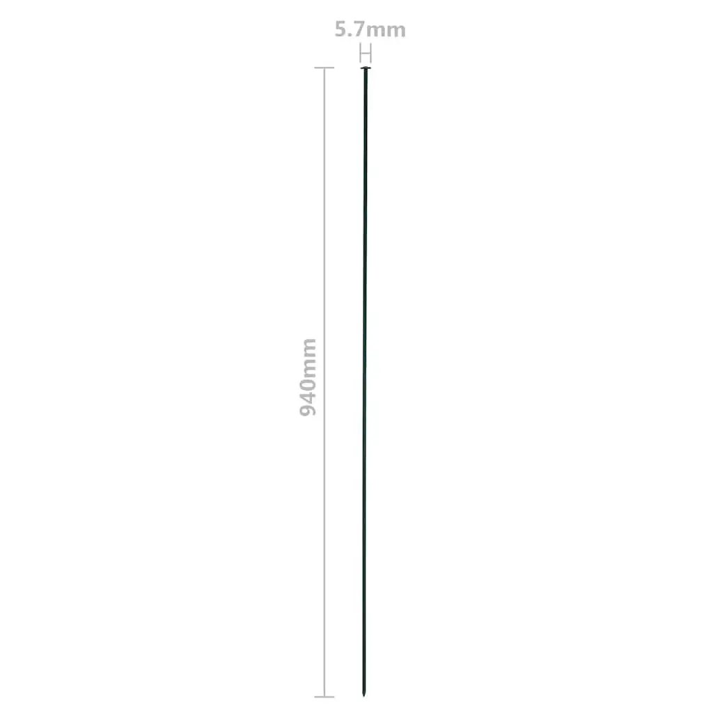 Garden Fence Panel Set Powder Coated Steel Wire 77.5x64 cm Green Outdoor Barrier Enclosure Protection