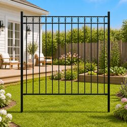Garden Fence Panel Steel Frame Outdoor Patio Terrace Privacy Barrier Decorative