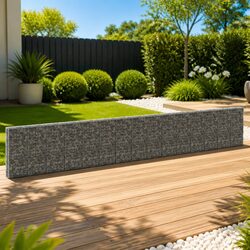 Gabion Wall Basket Galvanised Steel Fence Panel 900x30x150cm With Covers