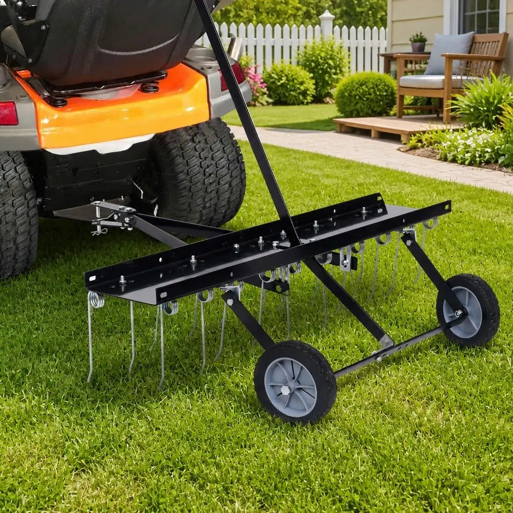 Scarifier for Ride-on Mower Lawn Aerator 100cm Galvanised Steel for Moss Removal
