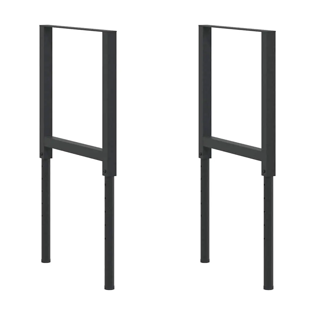 Adjustable Work Bench Frames Metal 55x(69-95.5) cm Black 2 pcs
