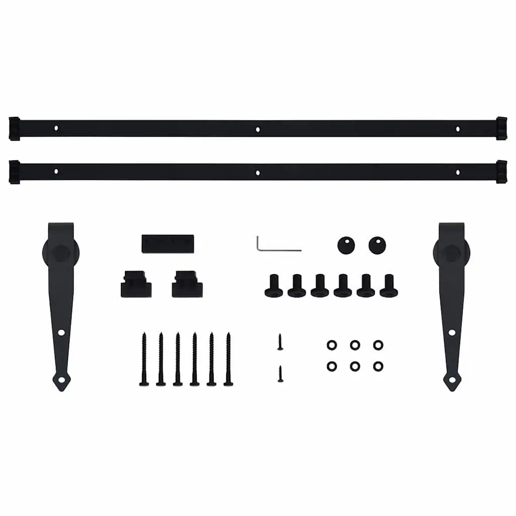 Mini Sliding Cabinet Door Kit Track Rail System 183cm Black