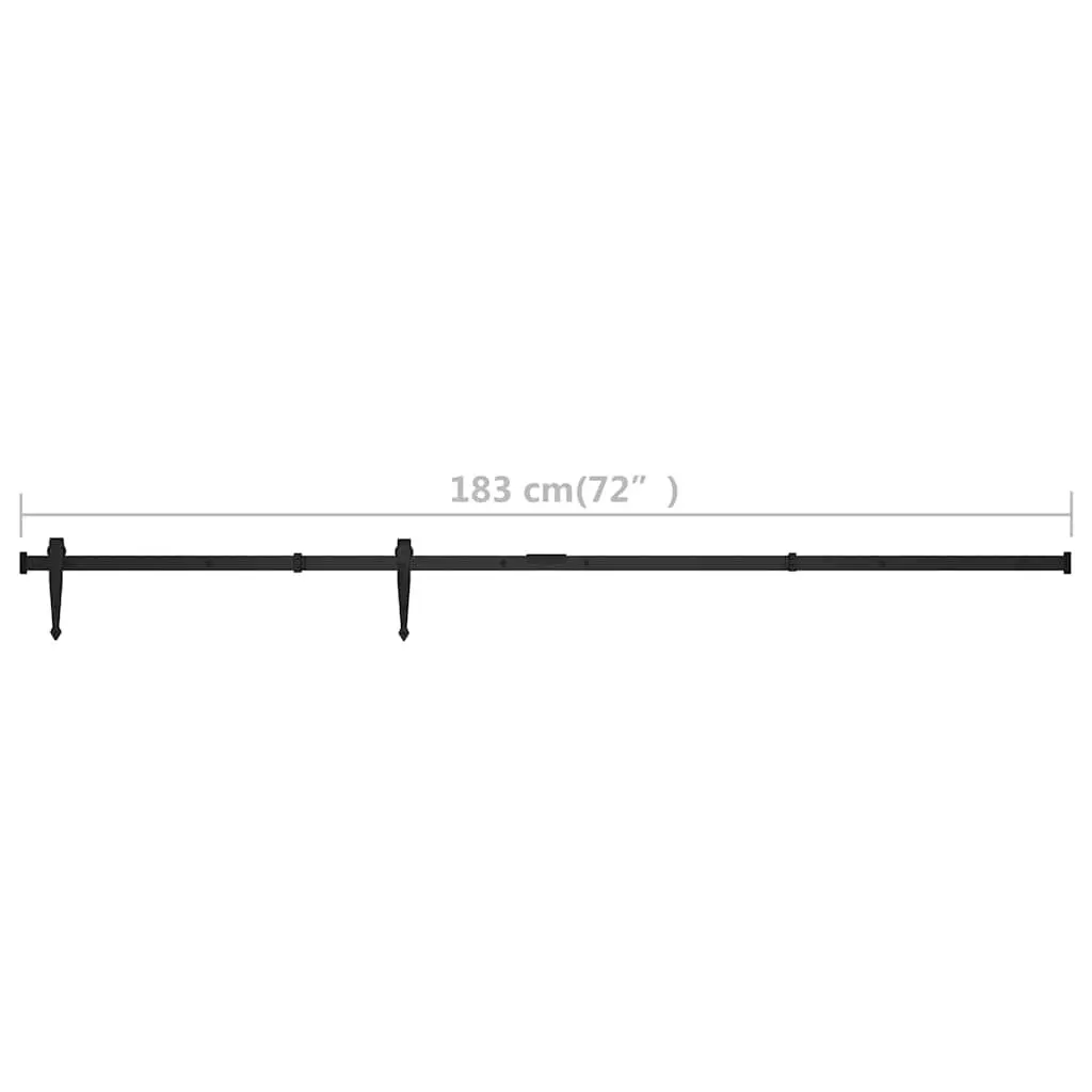 Mini Sliding Cabinet Door Kit Track Rail System 183cm Black