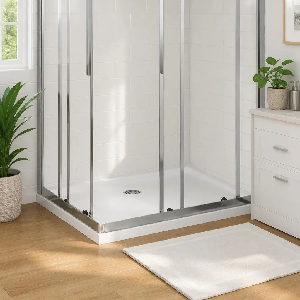 Shower Base Tray Rectangular Low Threshold 70x90 cm White ABS Fibreglass Reinforced
