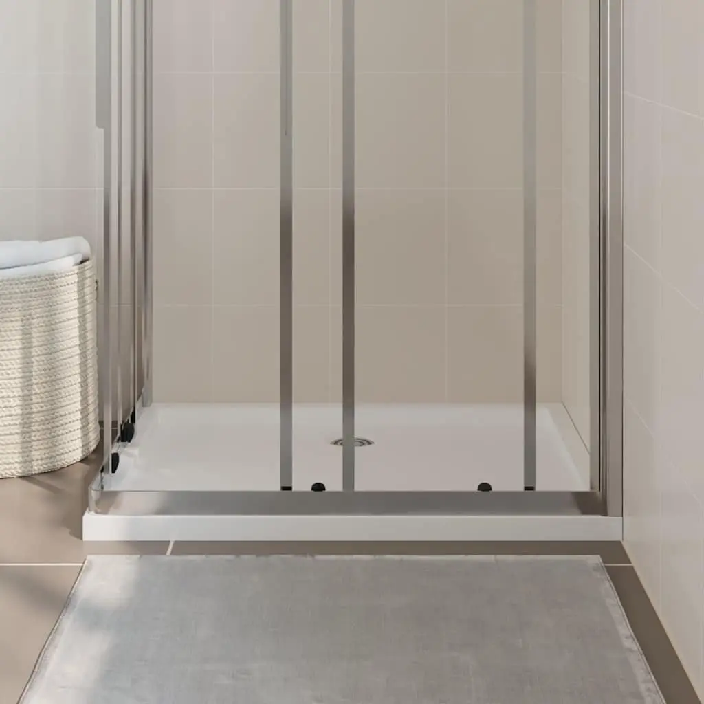 Shower Base Tray Rectangular Low Threshold 70x90 cm White ABS Fibreglass Reinforced