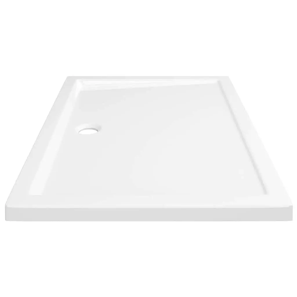 Rectangular Shower Base Tray Low Threshold 70x100 cm White ABS Fibreglass Reinforced Modern Bathroom