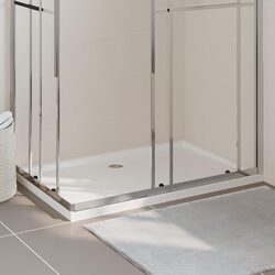 Rectangular Shower Base Tray White 80x120 cm Low Threshold Modern Bathroom