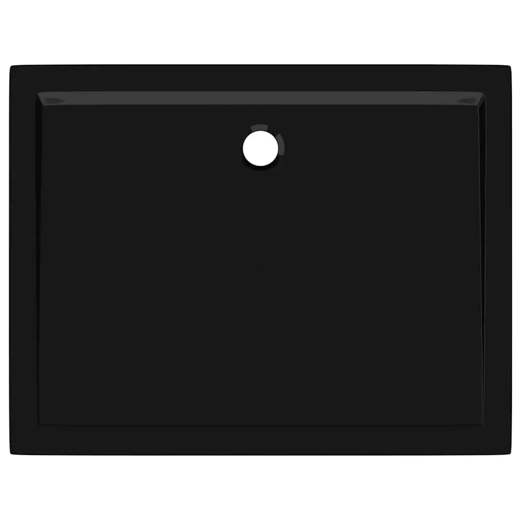 Rectangular Shower Base Tray Low Threshold 80x100cm Black ABS Fibreglass Reinforced