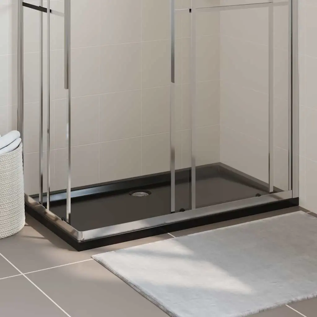 Rectangular Shower Base Tray Low Threshold Black 70x120 cm ABS