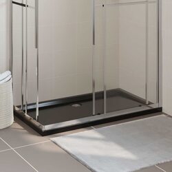 Rectangular Shower Base Tray Black Low Threshold Modern Bathroom ABS 70x120 cm