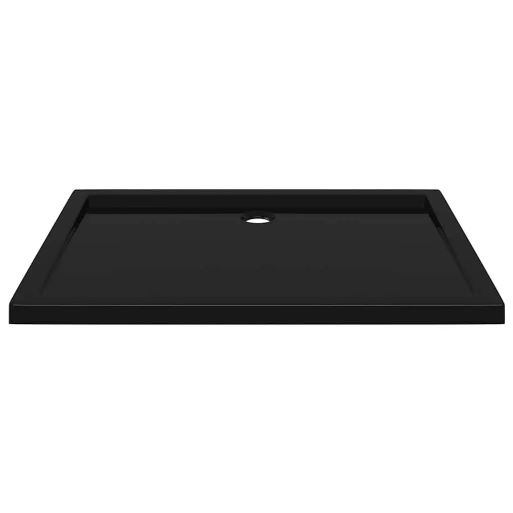 Rectangular Shower Base Tray Black 70x100 cm Low Threshold Modern Bathroom