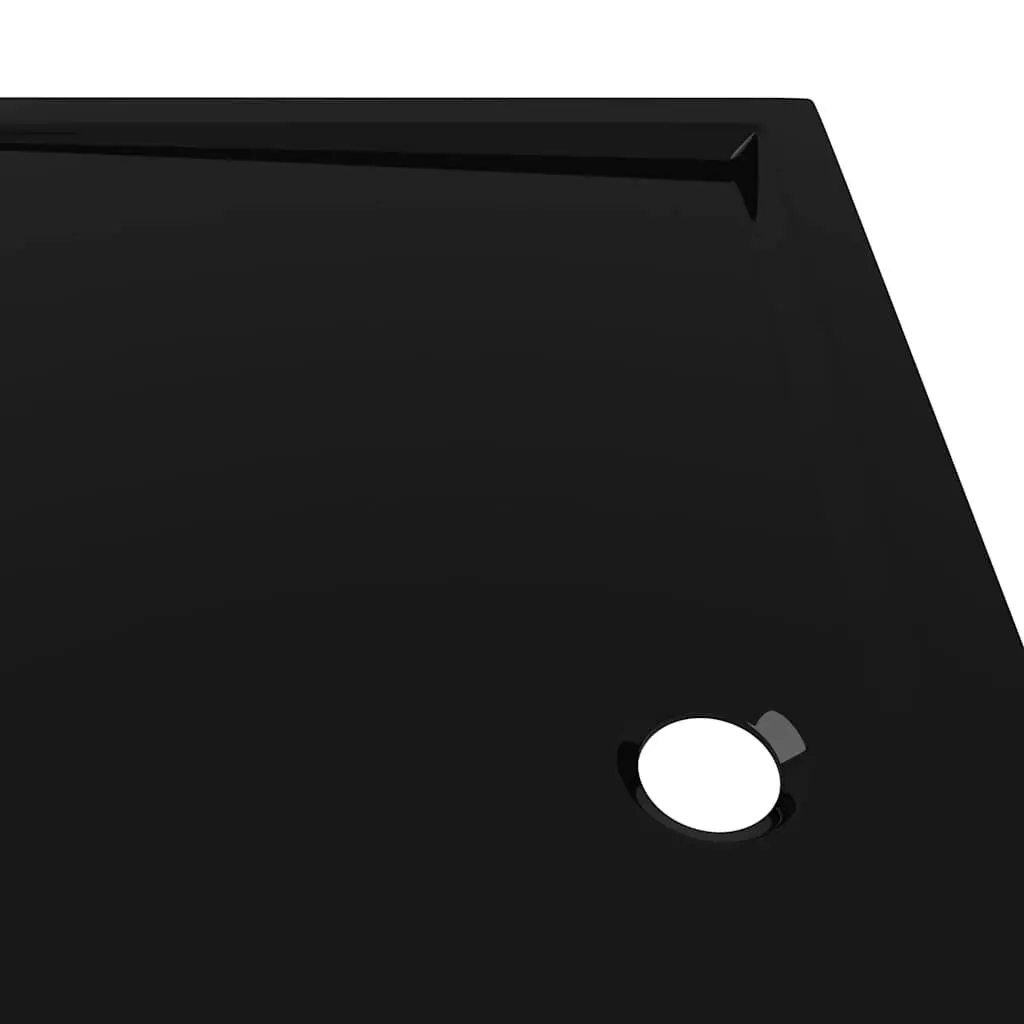 Rectangular Shower Base Tray Low Threshold 80x90 cm Black