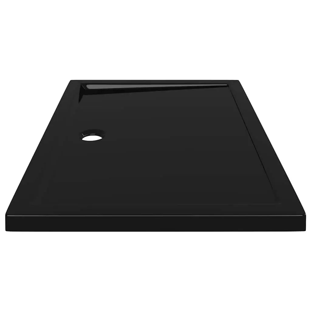 Rectangular Shower Base Tray Low Threshold 80x110 cm Black ABS Fibreglass Reinforced
