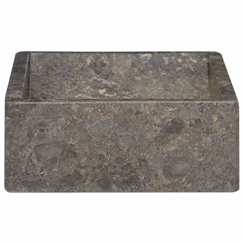 Bathroom Sink Marble High Gloss 45x30x12cm Grey Modern Fixture