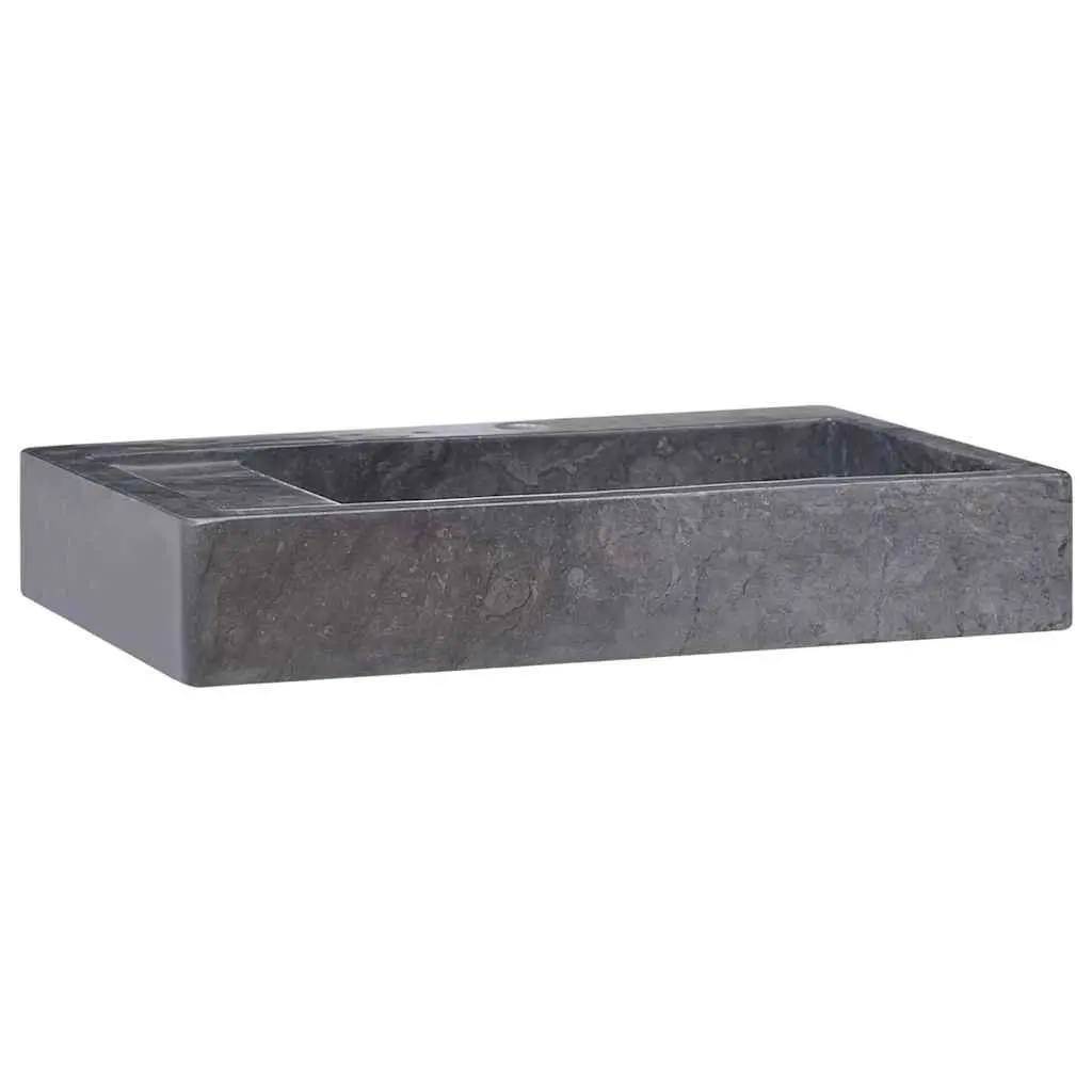 Bathroom Sink Black Marble Handmade Vessel 58x39x10 cm Countertop