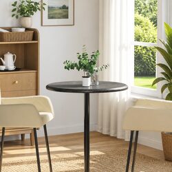 Black Marble Round Table Top Ø60cm x 2.5cm Dining Coffee Garden Replacement