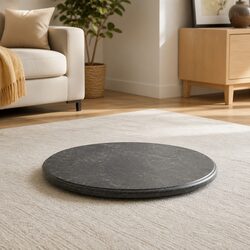 Black Marble Round Table Top Ø60cm x 2.5cm Dining Coffee Garden Replacement
