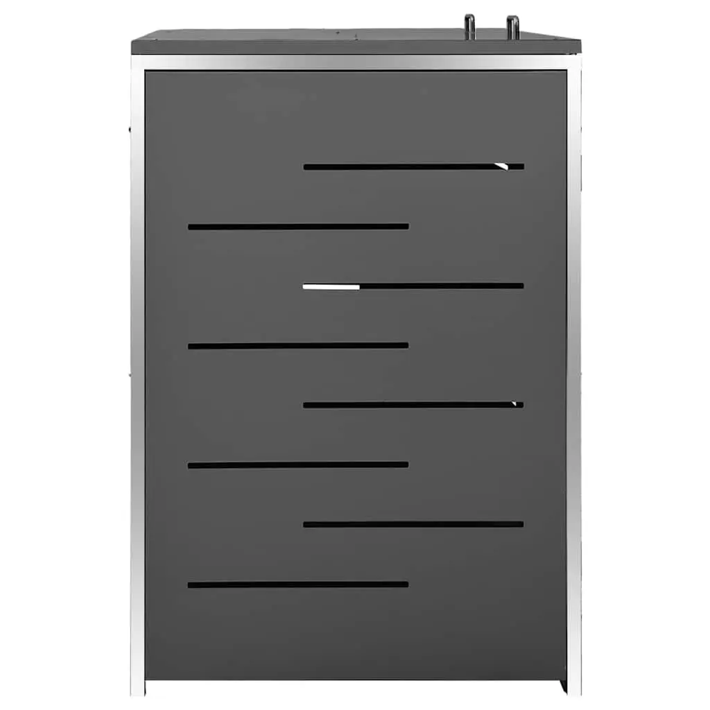 Double Wheelie Bin Shed Sturdy Frame Ventilated Panels 138x77.5x115cm Anthracite