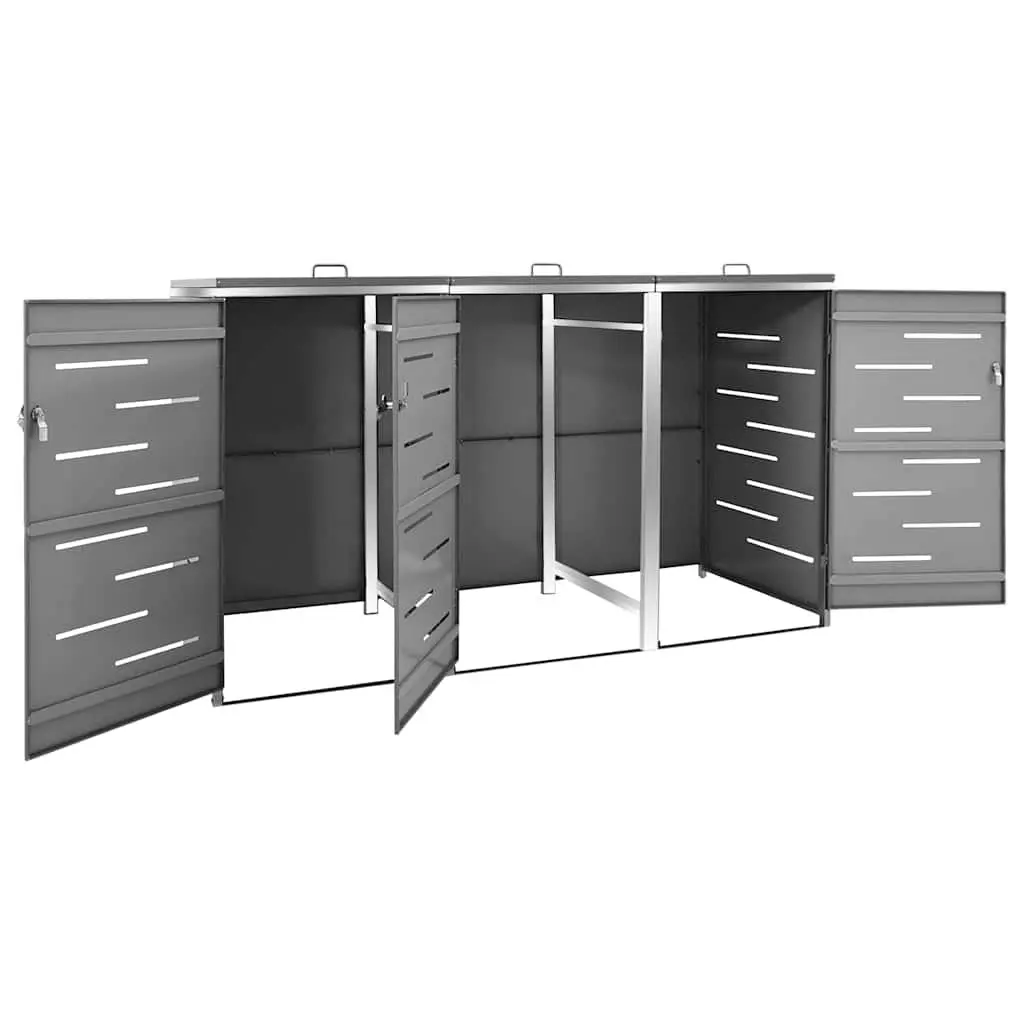 Wheelie Bin Shed Garden Waste Container Enclosure 207x77.5x115cm Anthracite