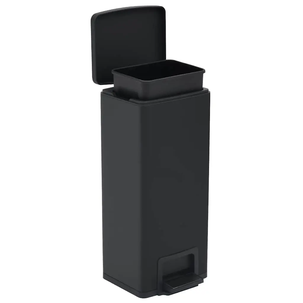 Pedal Dustbin Hands-Free Waste Bin 30L Black Soft Close Lid Kitchen Rubbish Container