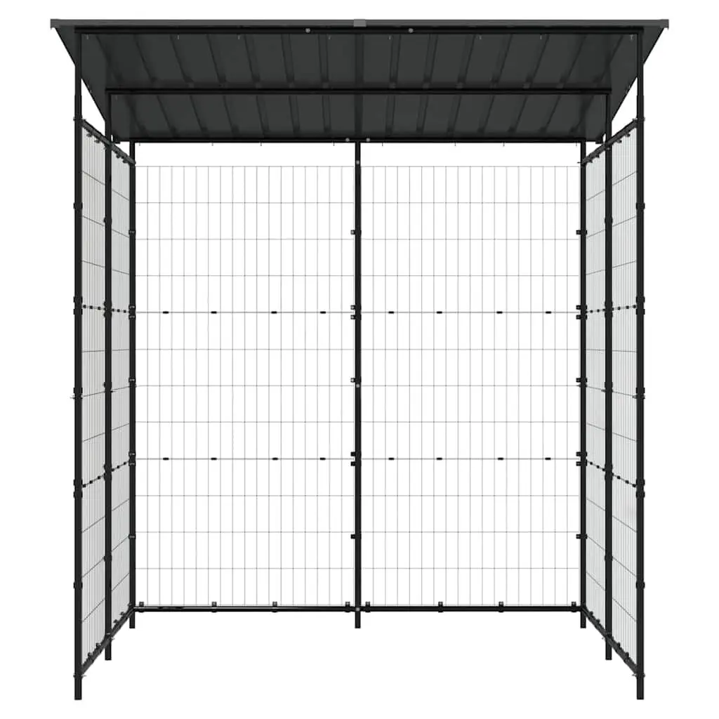 Bicycle Shed Outdoor Storage Powder-Coated Steel 190x190x222cm Black