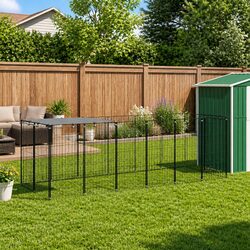 Dog Kennel Outdoor Enclosure Steel Wire Mesh Cage Exercise Run 330x110x110cm