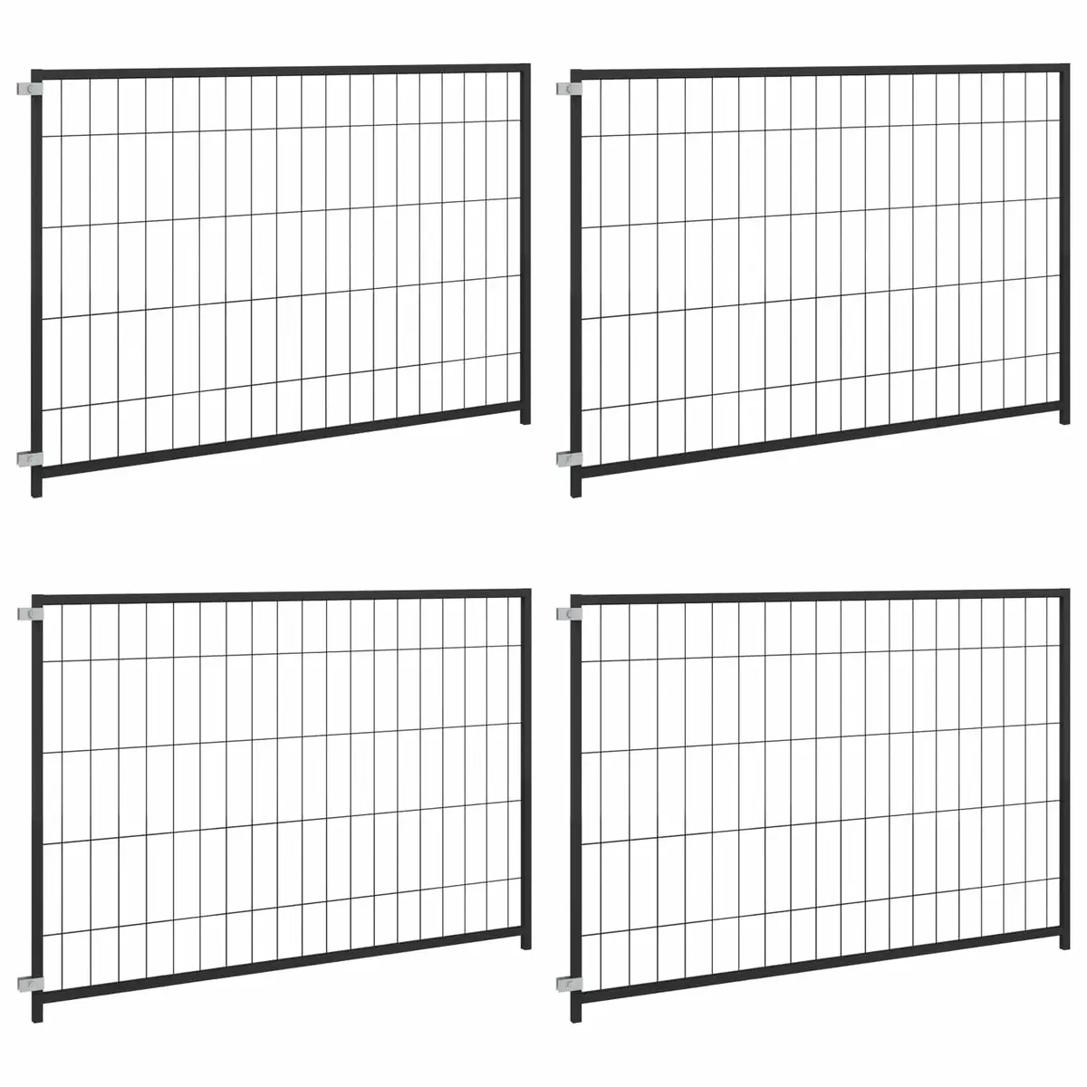 Dog Kennel Outdoor Enclosure Black Steel Wire Mesh Pet Run Exercise Play Pen