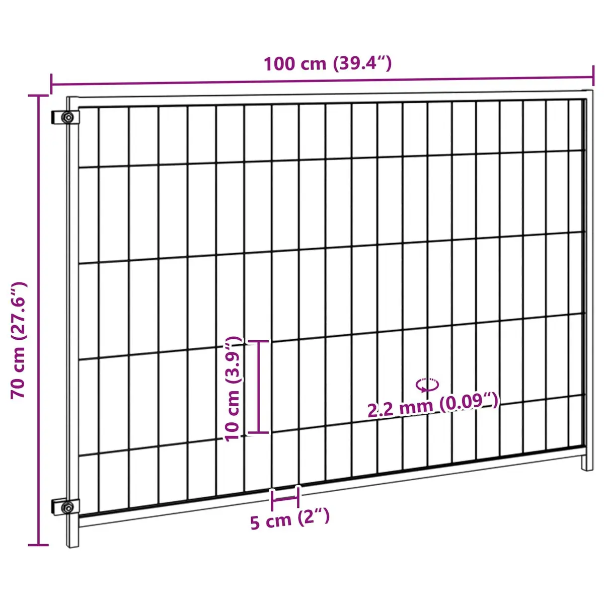 Dog Kennel Outdoor Enclosure Black Steel Wire Mesh Pet Run Exercise Play Pen