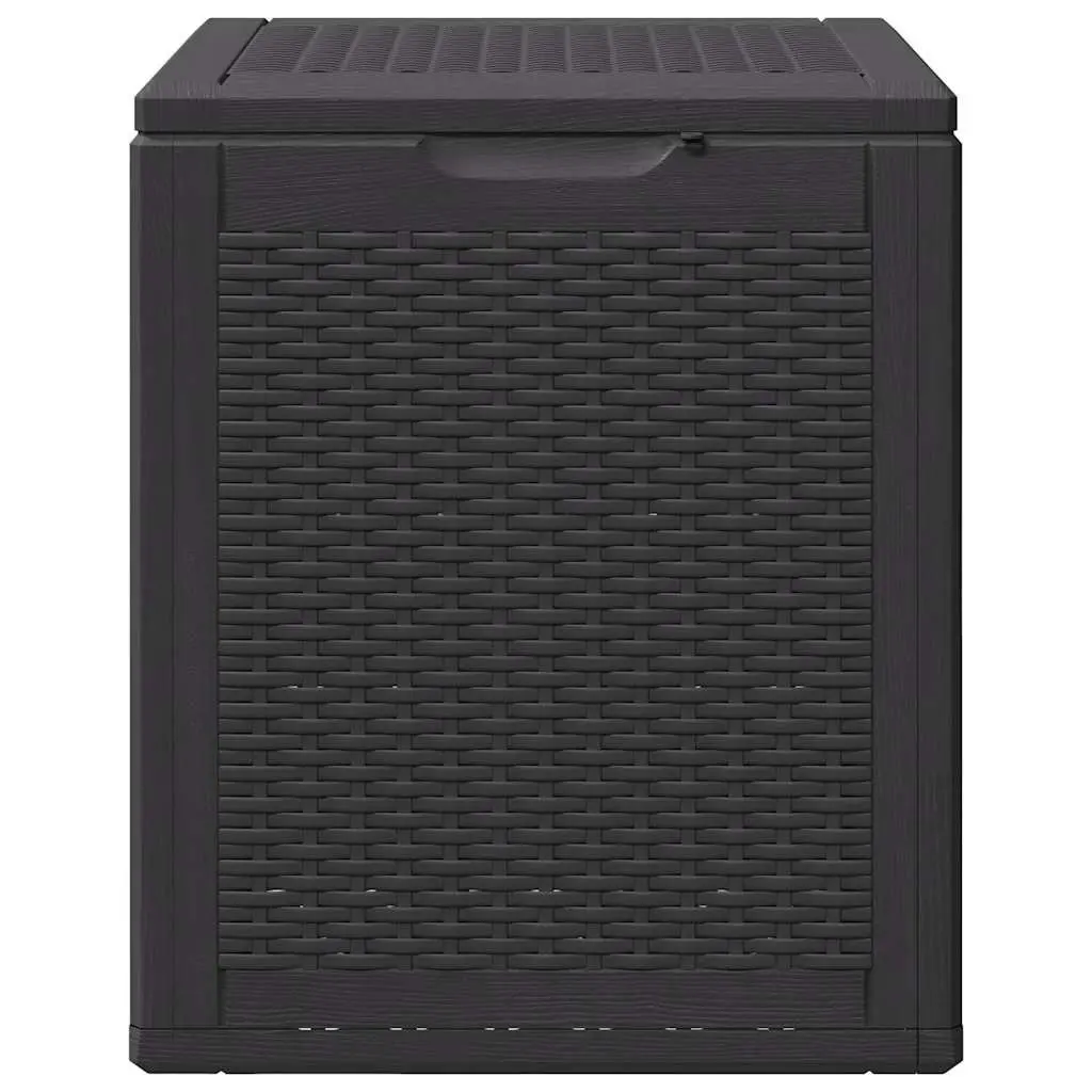 Garden Storage Box Weather-Resistant 90L Black Rattan Container