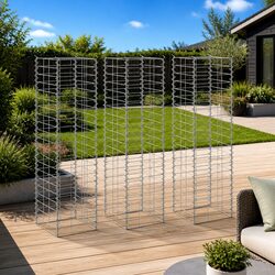 Gabion Raised Beds 3 pcs 30x30x100 cm Iron Retaining Wall Garden Planter Box