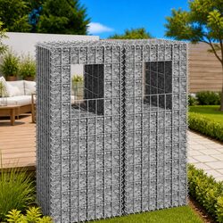 Gabion Basket Posts 2 pcs 40x40x100 cm Iron Garden Fence Barrier Fencing Posts