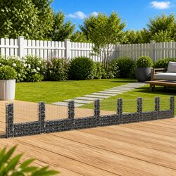 U-Shape Gabion Basket with Posts Iron Wire Mesh Retaining Wall Panel