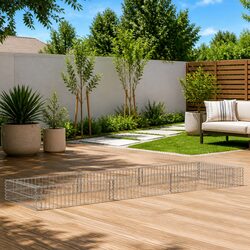 Gabion Raised Bed Galvanised Steel Garden Planter Outdoor Border Flower Pot