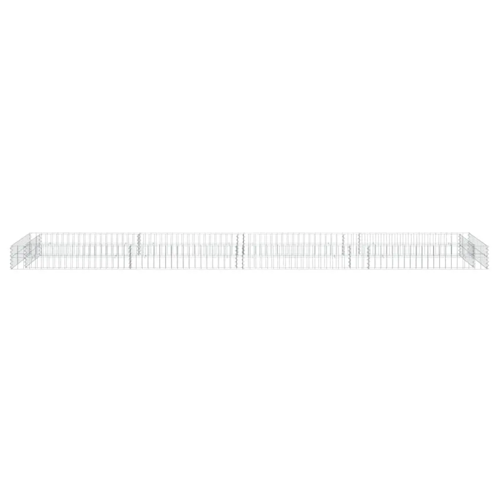 Gabion Raised Bed Galvanised Steel Garden Planter 400x100x20cm Silver