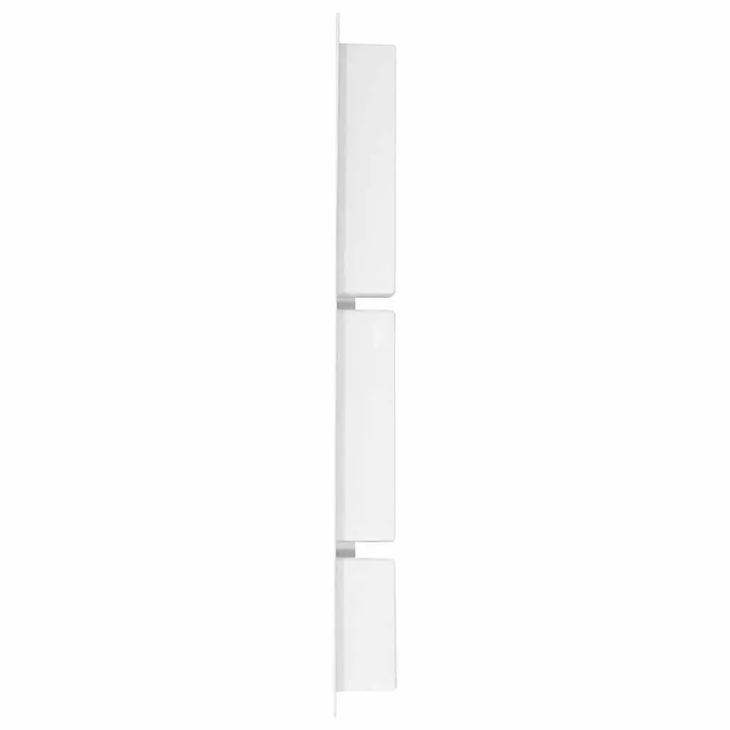Shower Niche Wall Mount 3 Compartments High Gloss White Bathroom Storage Shelf