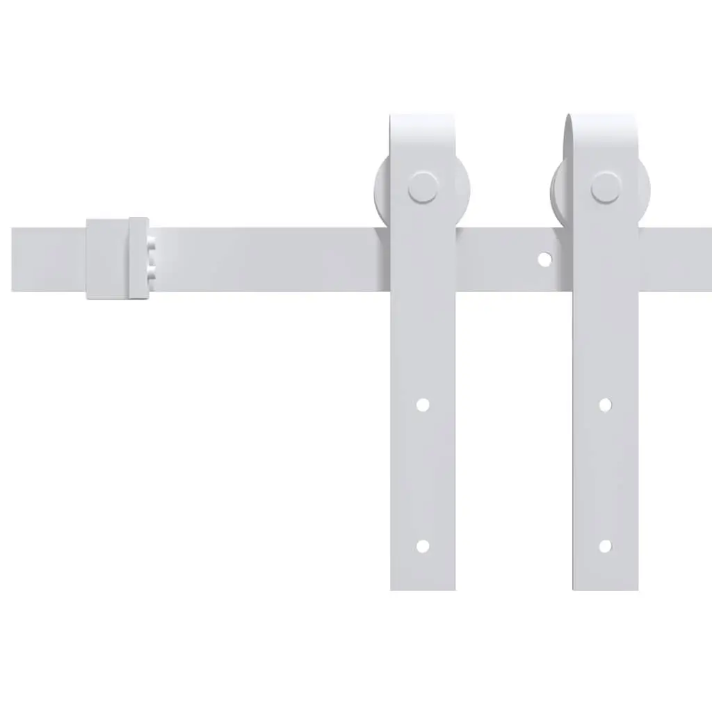 Sliding Door Hardware Kit Steel Track Rail 200cm White