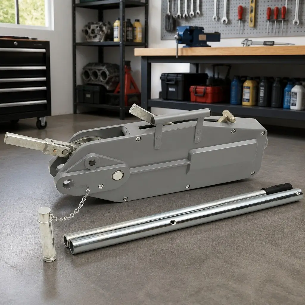 Hand Winch 3200kg Portable Manual Pulling Hoist Telescopic Handle