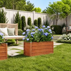 Garden Raised Bed Planter Box Corten Steel Open Bottom Outdoor Vegetables Herbs
