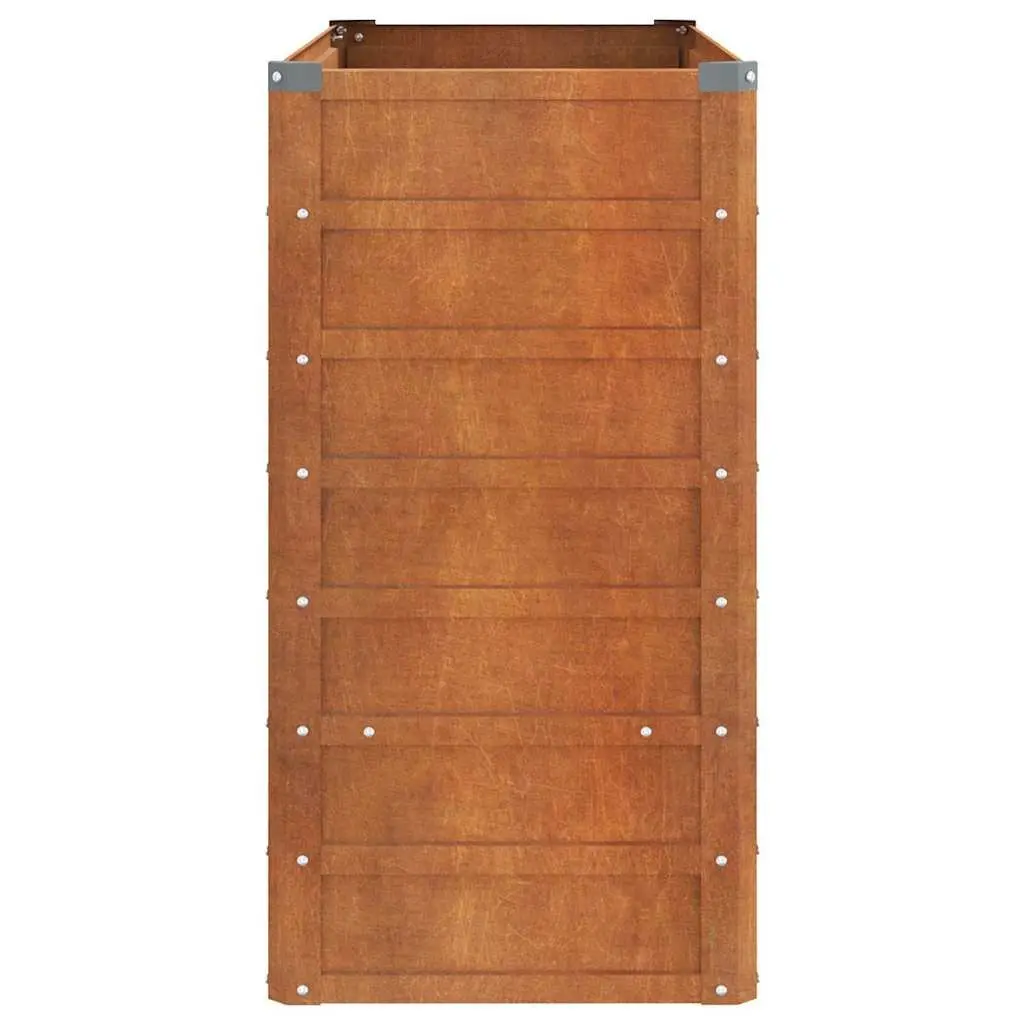 Garden Raised Bed Planter Corten Steel Weathering Brown Outdoor Vegetable Flower 100L x 40W x 77H cm