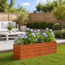 Garden Raised Bed Corten Steel Weathering Planter 160x40x45cm Brown Outdoor