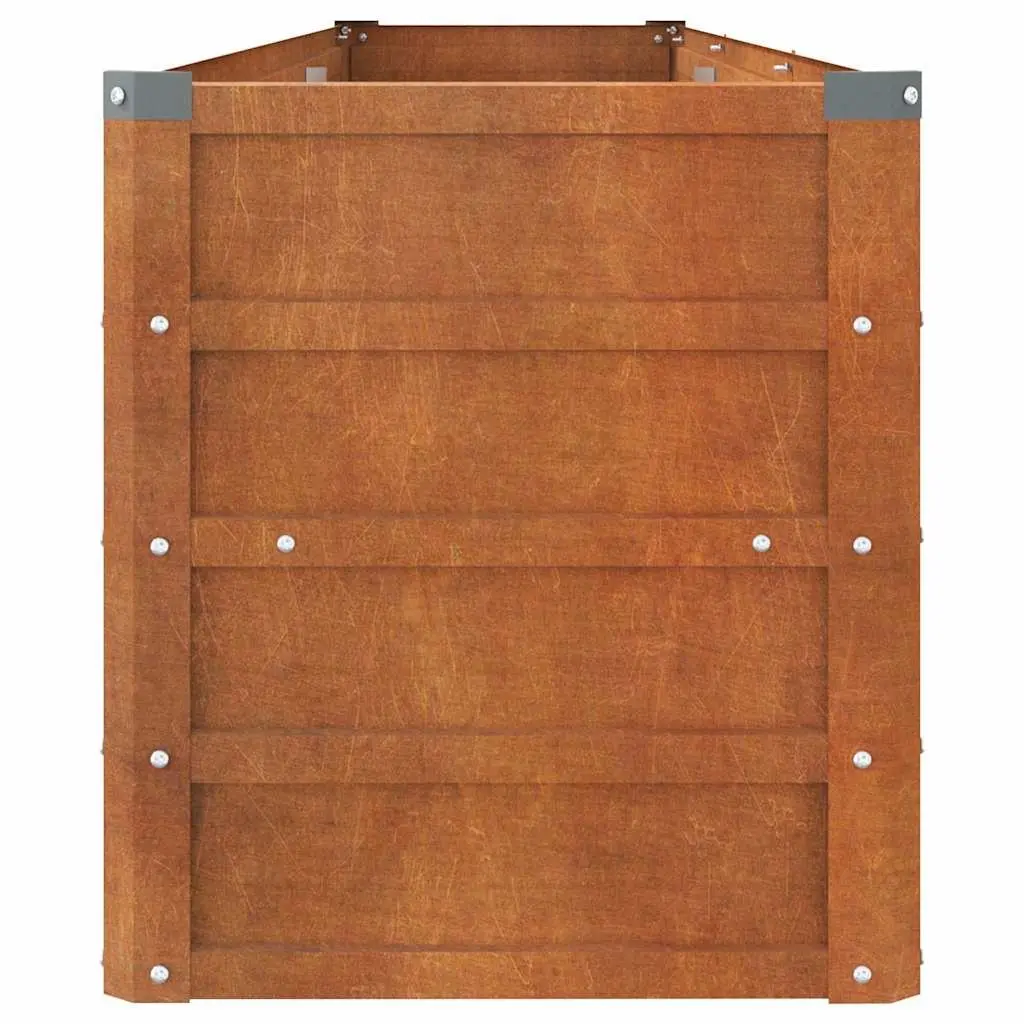 Corten Steel Garden Raised Bed Planter Weathering Steel 240x40x45 cm Brown Outdoor
