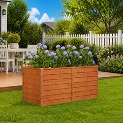 Garden Raised Bed Planter Corten Steel Open Bottom Outdoor Vegetable Flowers