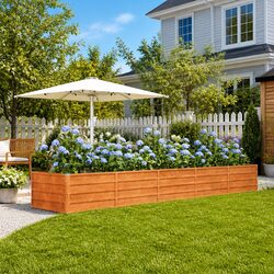 Garden Raised Bed Planter 400x80x45cm Corten Steel Weathering Brown Outdoor